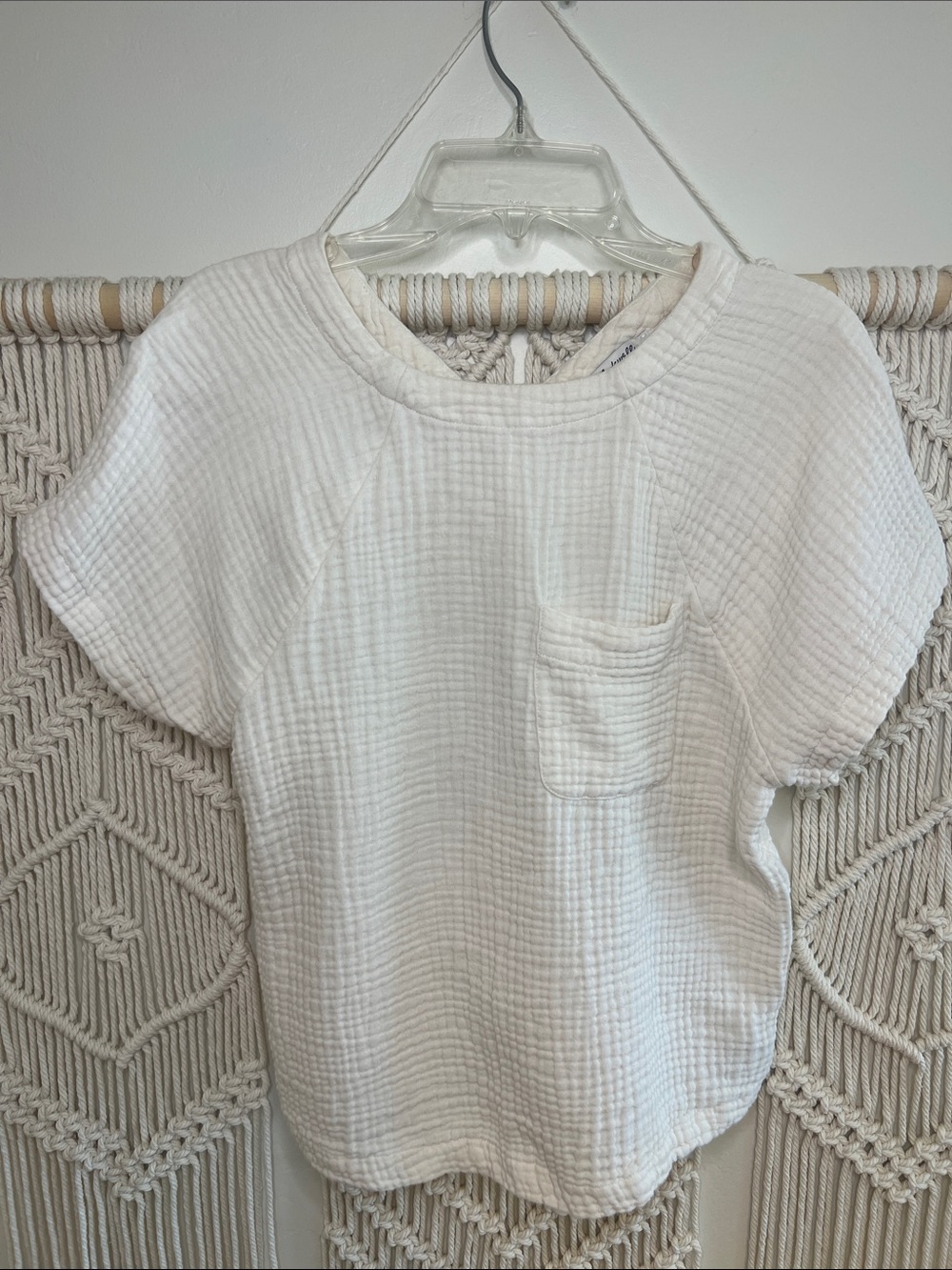 Madewell Cream Textured Short-Sleeve Pocket Tee